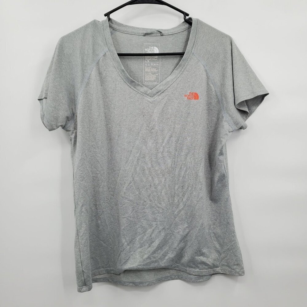 The North Face Moisture Wicking V Neck Short Sleeve Shirt Top Women Size Large - Picture 1 of 9